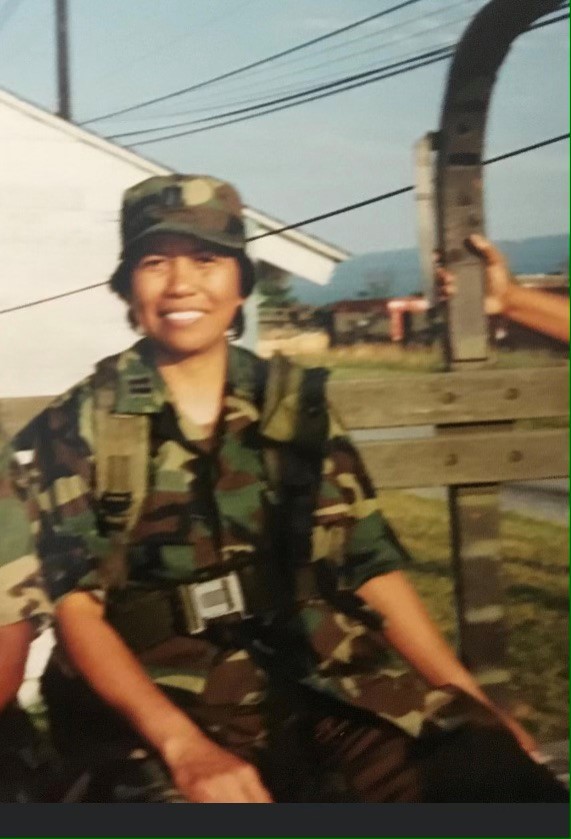 Veronica Santee's Mom Who was a Major in the Army Reserve Serving as a Nurse.